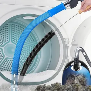 LMMAKE Upgraded 2-Piece Dryer Vent Cleaner Kit - 33 Inch Flexible Lint Brush, Vacuum Hose Attachment Compatible with Most Vacuums, Quick Lint Removal, Blue