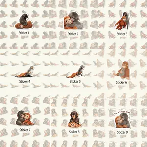 [DIE-CUT STICKER] Punch Monkey Stickers, Abandoned Monkey, Cute Baby Monkey With Plush Toy, Gift For Fan