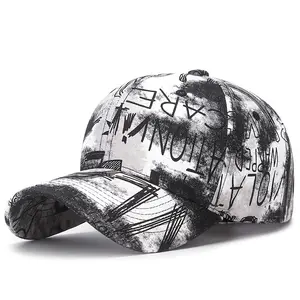 Graffiti Floral Fabric Baseball Cap for Both Men And Women, a Trendy Streetwear Sunshade Hat.