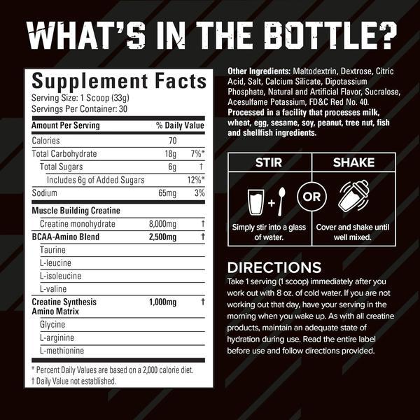 Six Star Creatine X3 Monohydrate Powder – Fruit Punch Flavor, 30 Servings, Creatine HCl & Monohydrate Blend for Muscle Building, Strength & Post-Workout Recovery for Men & Women