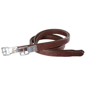 30133 M Toulouse Platinum Fancy Stitched Stirrup Leathers- Chocolate 54