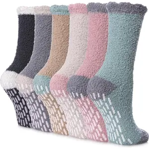 Non Slip Socks for Women Winter Warm Cozy Fuzzy Slipper Socks Soft Fluffy  Socks with Grips