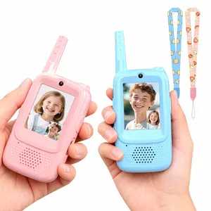 800mAh Long Lasting Kids Video Walkie Talkies 2 Pack with Screen Display Rechargeable Toy Radios for Real-time Video & Voice Chat Voice Changer Effects 500ft Range Ideal for Indoor Outdoor Play Christmas Birthday Gifts Colorful Durable Remote