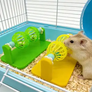 1PC Hamster Entertainment Toy With Running Ball, Small Pet Climbing Toy Hamster Spinning Bell Ball Interactive Toys For Small Pets Small Pet Cage Landscaping Decorations Ideal for Syrian And Hamsters, Gerbils, And Mice in all Seasons