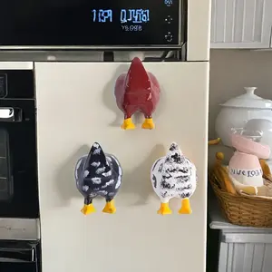 1 piece of fun chicken butt refrigerator magnet, Lightweight resin refrigerator decoration, home office whiteboard accessories, kitchen refrigerator hanging ornament, home gift