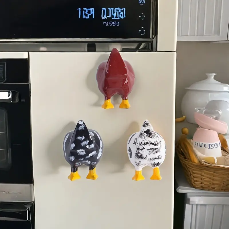 1 piece of fun chicken butt refrigerator magnet, Lightweight resin decorative refrigerator decoration, home office whiteboard accessories, kitchen refrigerator hanging ornament, home gift