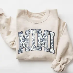 Floral Mimi Sweatshirt, Mimi hoodie, Mimi Crewneck, Best Mimi Shirt, Toile De Jouy, Chinoiserie, Mother's Day Gift, New Mom Gift, Mimi