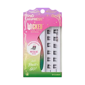 imPRESS X WICKED: FOR GOOD Falsies Self Adhesive Lash Clusters | Tap To Bubble