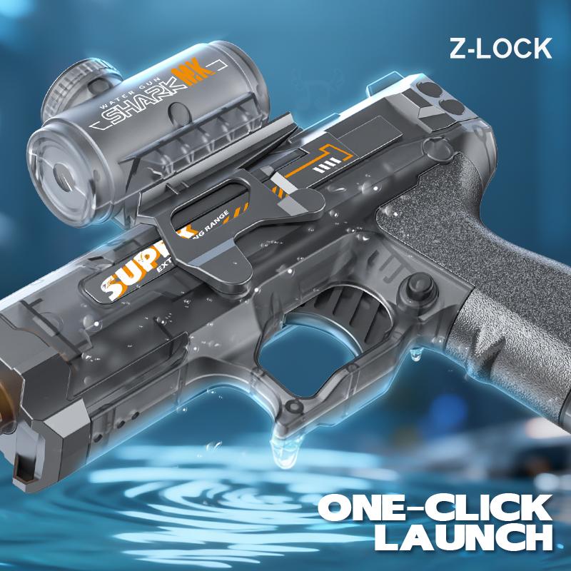 2026 Ultimate Electric Water Blaster with Glowing Flame Muzzle (Safe Orange Tip), Fully Automatic 700cc High Capacity Squirt Gun, 32FT Range, Summer Pool Toy for Kids & Adults