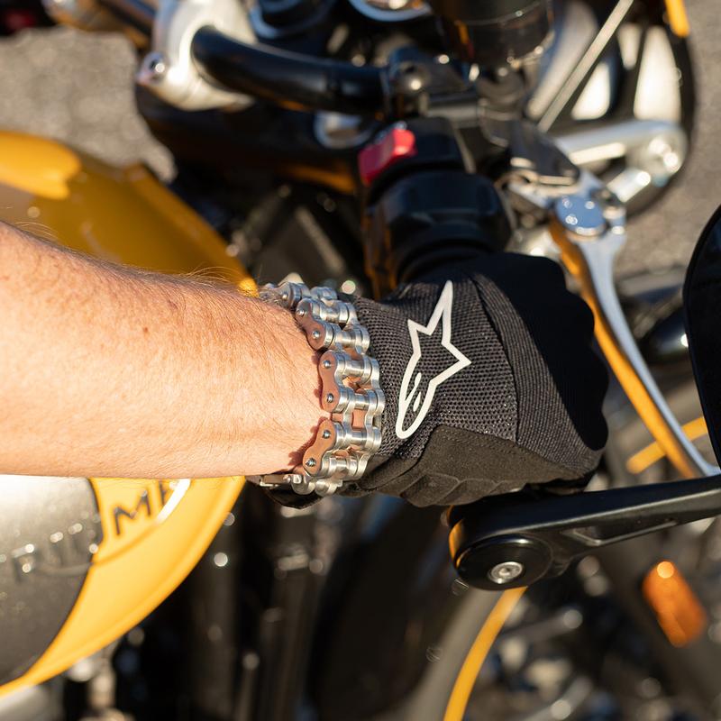 Motorcycle Chain Bracelet - Steel Finish