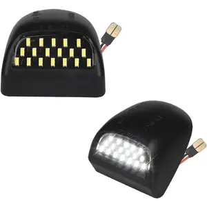 LED License Plate Light tag lamp Assembly For 1999-2013 Chevy Silverado GMC Sierra 1500 2500 3500 Avalanche Suburban Tahoe Yukon Chrome housing 6000K White, Pack of 2