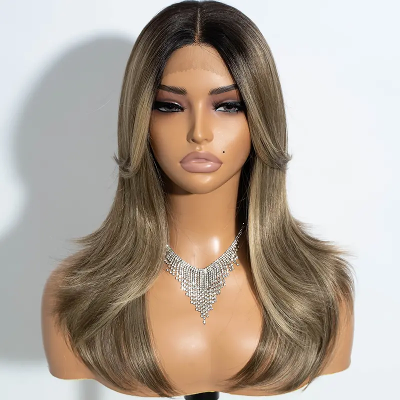 Synthetic Lace Bangs Wig, Wavy Medium Length, Casual Short Hair, Perfect for Daily Wear, Parties, Black Friday, Halloween, Wavy Synthetic Wigs