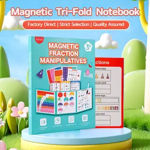 Magnetic Fraction Tri-Fold Board Book | Hands-On Visual Math Manipulative for Early Learners | Includes Dry-Erase Activity Cards & Travel-Ready Storage | Ages 3+
