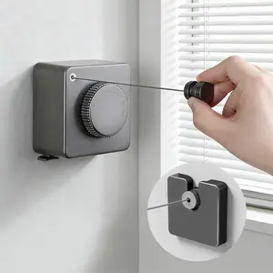 Retractable Clothesline Outdoor and Indoor Clothes Line Heavy Duty, 16.7 Ft Clothes Drying Rack Weighing 40 Pounds,Laundry Line Retractable Drying Line Made of Steel Wire (Grey)