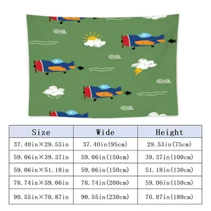 A Dormitory Bedroom Wall Hanging with a Repeated Airplane Pattern, Suitable for Store Backgrounds, Offices, Headboards, And Sofa Wall Decorations, 2D And Non-Electric