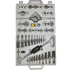 Precise 45-Piece Tungsten Steel Tap & Die Set, 6-24mm Size Range, Marked Index, Precision Specialty Hand Tool Kit