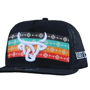 Arrow Flat Bill Baseball Cap with Aztec Design Lost Calf