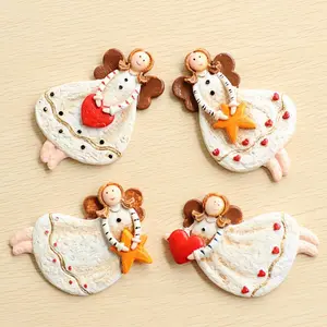 Resin Angel Fridge Magnets Set of 4 – Cute Mini Angel Magnets, Christmas Home Decor