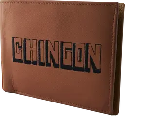BMF Wallets Leather CHINGON Brown with Black Embroidery