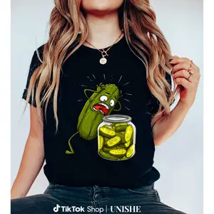 Trendy Dill Pickle Print Tee – Soft 100% Cotton Shirt for Men & Women