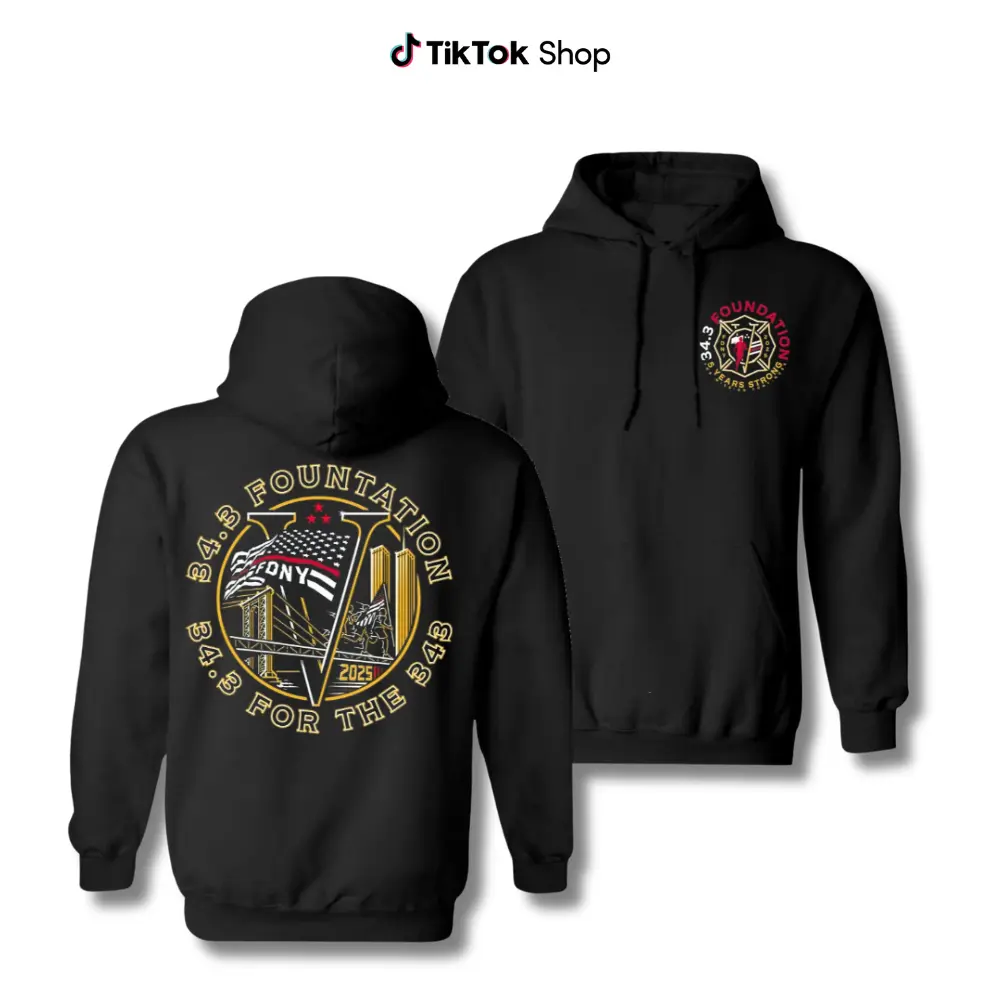 FDNY 343 Firefighter Memorial Hoodie, 9/11 Never Forget Tribute Pullover, Vintage Streetwear Hoodie For Firefighters And Patriots, September 11th Remembrance Gift Apparel