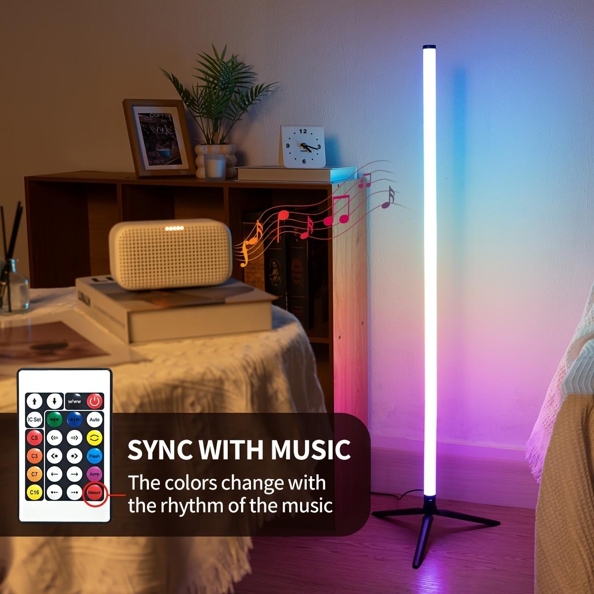 RGB Corner Floor Lamp with App & Remote Control 16 Million Colors Music Sync Timer Dimmable LED Mood Light for Bedroom Gaming Room Living Room Home Office Party Decor