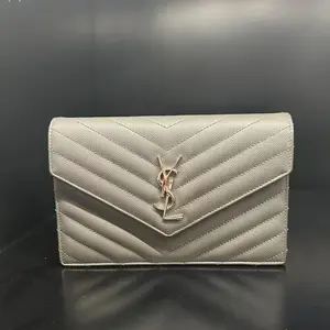 Pre-owned Yves Saint Laurent Gray Envelope Crossbody Bag