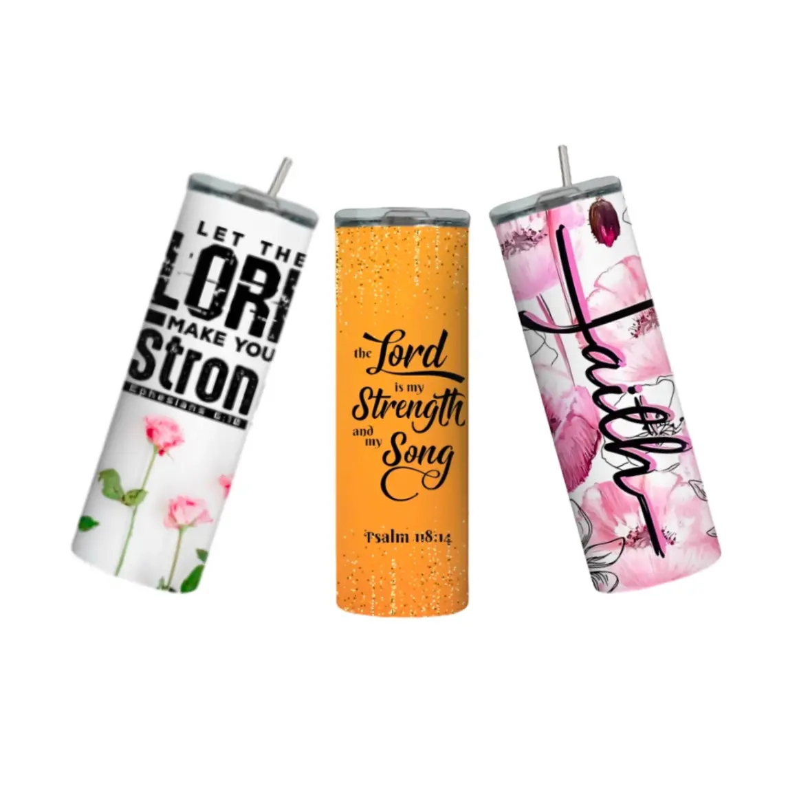 20oz Double-Walled BPA-Free Sublimated Stainless Steel Water Bottle Tumbler - Compact, 1 Timothy 6:6 Faith Christian Design, Sliding Lid, Straw, Durable Drinkware for Anyone Who Loves to Show Off Their Faith, Home & On-The-Go Use, Christian Bible Verses,