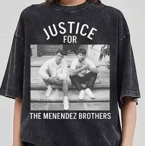 Free Erik and Lyle Menendez Tee - Unisex T-shirt by JUSTICE for the Menendez Brothers