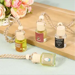 Car Air Freshener, 4 Counts Car Hanging Perfume Bottle with Lanyard, Car Interior Diffusers, Car Interior Decoration Accessories for Car, Home, Office, Car Fragrance Set, Car Accessory