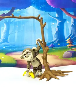 3D Printed Monkey, 3 Inches Poseable Articulated Toy, Fidget Fun Jungle Animal Fidget Toy AM001-MOCHA