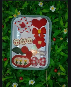 little girl sunflower and cherry hair clips