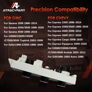 599-217 Front Climate Control Module A/C Heater Air Conditioning Panel Unit with 3 Buttons, Compatible for Chevy for GMC for Express for Savana 1500 2500 3500 for G30 for Astro for Cargo 1996-2020, Replaces # 15773678