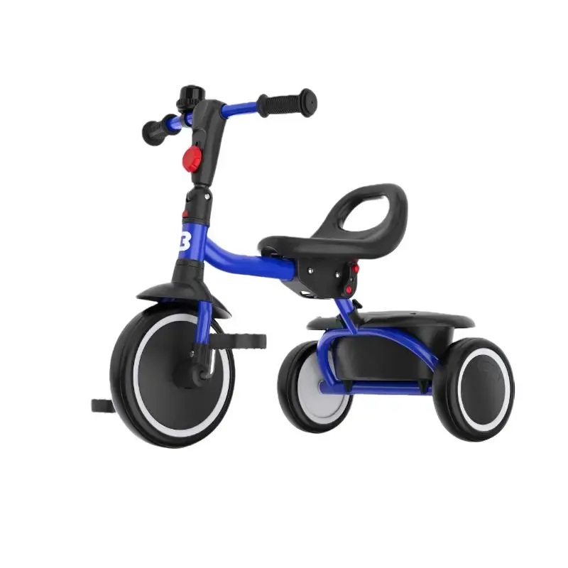 Besrey 3 in 1 Kids Tricycle for 18 Months to 5 YearsAdjustable Seat and Pedals with Bell Silent Wheels Storage Pink Yellow Blue Green Birthday Gift Toddler Balance Bike
