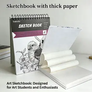 Truecolor Sketchbook,  No Bleed & No Smudge, Durable Hardcover Spiral Bound Sketch Pad, Smooth Drawing Journal for Artists, Beginners, Sketching, Doodling & Art Creation