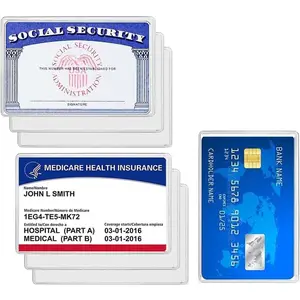 10 Pack   Card Holder Protector Sleeves, 12Mil Clear PVC Soft Water Resistant  Card Protector Sleeves for  Card Credit Card Business Card  (Matte 10 Pack)