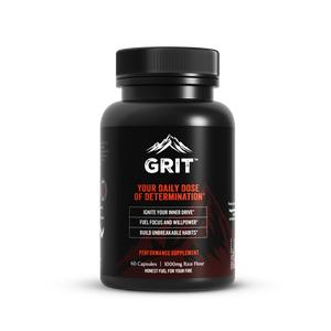 GRIT - Your Daily Dose of Determination | 1000mg Rice Flour | 60 Capsules | Build Unbreakable Habits & Focus