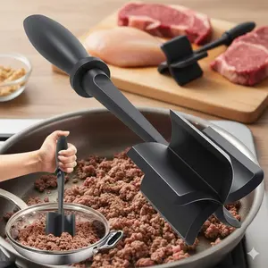 Heat-Resistant Hamburger Meat Chopper, Non-Stick & Food-Safe, Multi-Use Meat Masher for Ground Beef, Turkey, Mashed Potatoes. Ergonomic Heatproof Handle, Easy-Clean Kitchen Gadget for Efficient Cooking Prep, Kitchen Tool