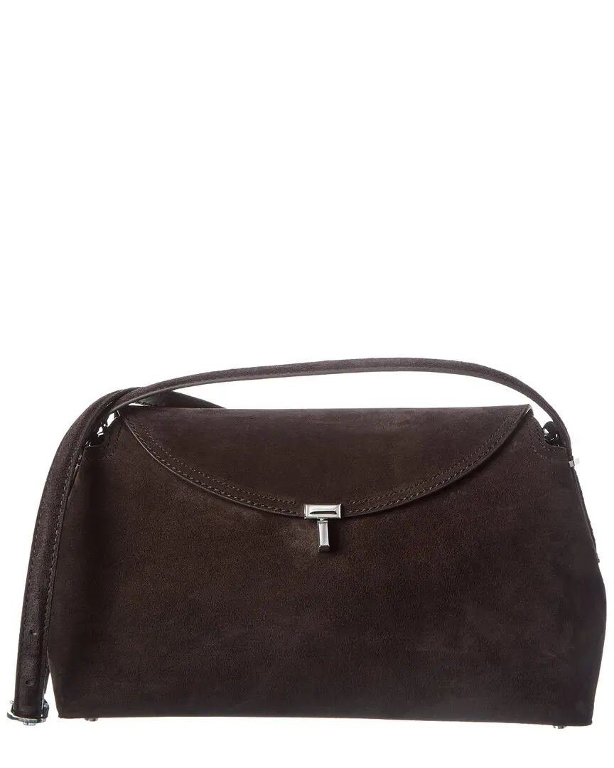 TOTEME T Lock Suede Shoulder Bag