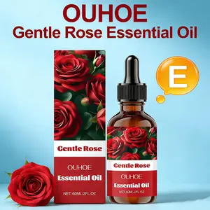 OUHOE Gentle Rose Essential Oil - Vitamin E Hydrating Moisturizing Oil for Face Body & Hair Body Care