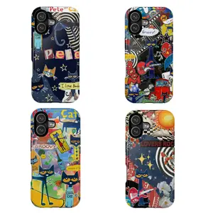 Cute Pete the Cat iPhone Case Collection – Cool Cat Cartoon Phone Cover, Retro Pop Art Aesthetic, Funky Colorful Protective Case for Music Lovers & Couples | Cover for IPhone 17 16 15 14 13 12 SE Max Pro Samsung galaxy 21 22 23 24 25