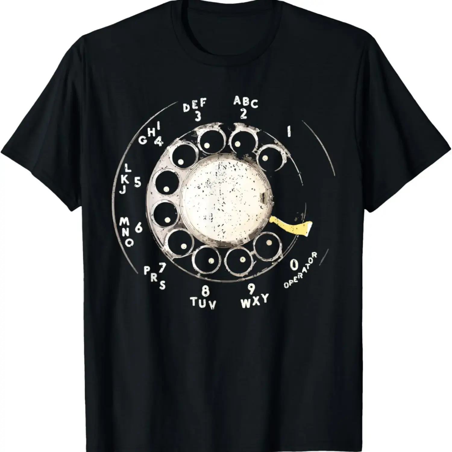 Men's Vintage Rotary Phone Dial Pattern T-Shirt Cotton,Comfortable Short Sleeve Crew Neck,Perfect for Summer Outdoor Activities and Casual Wear,Casual Style,graphic tee Breathable Clothes Fabric Menswear, Valentine's Day Gift.