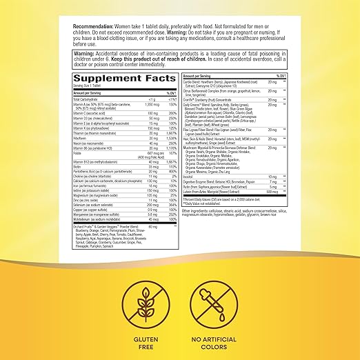 Nature's Way Alive! Women's Daily Ultra Multivitamin, High Potency Formula, Promotes Energy Metabolism and Muscle Function*, with Methylated B12, 60 Tablets (Packaging May Vary)