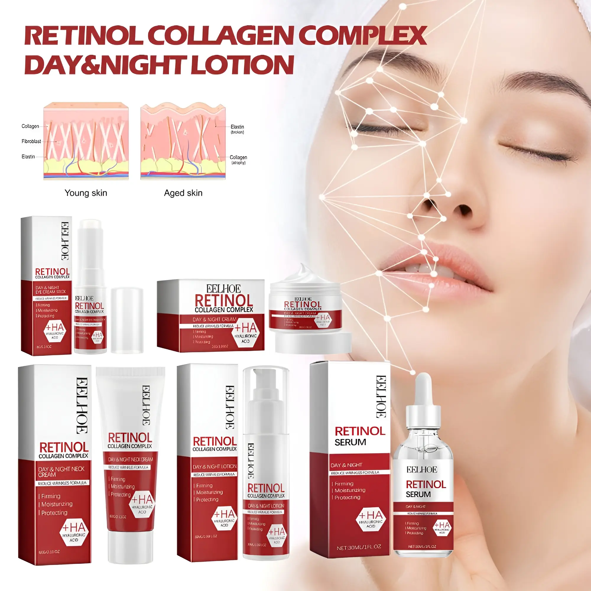 Retinol Serum Retinol, Vitamin C is suitable for dull skin Skincare Moisturizing Comfort Skin Repair