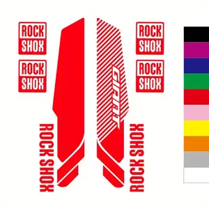 1SET ROCK SHOX Mountain Bike Fork Sticker Multi-color Pro Mod Decal For Mountain Bike Suspension Fork,  , Laptop Case, Luggage Exterior Pro Cycling Decor Cross-border Hot Cycling Mod Item Adds Pro Cycling Texture Fits Cycling Gear Top For MTB Fans