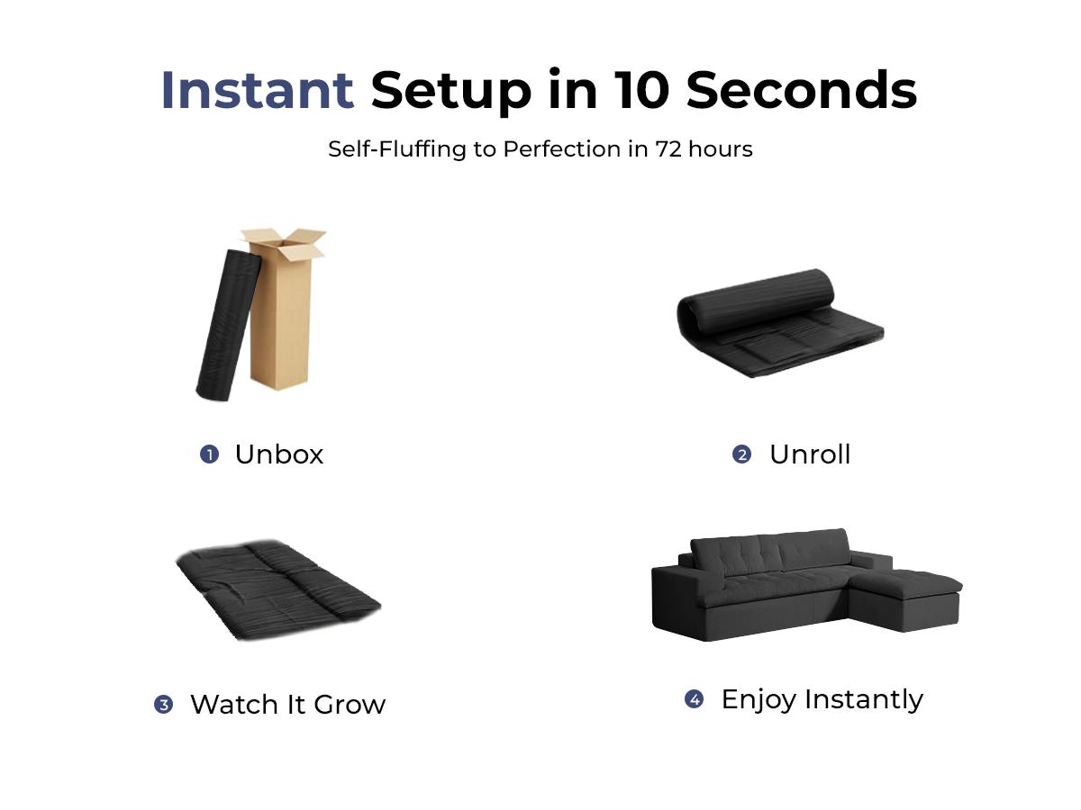 85'' Sofa Bed Cloud Couch Corduroy Upholstered Sectional Convertible Multi-Functional Floor Sofa for Living Room & Apartment Furniture, No Assembly