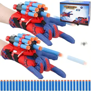 34pcs Spider Foam Launcher Set, Outdoor Dual-Player Toy Kit, Kids Shooting Toy Gift Box, Includes 30 Foam Bullets, 2 Launchers, 2 Gloves，Birthday gifts, holiday gifts, party gifts, Halloween gifts, Christmas gifts