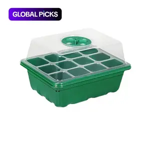 Seed Starter Tray Set, Durable Growing Tray, 4 Seed Germination Kits, Adjustable Humidity Dome, Raised Lid, Ideal for Plant Propagation #GLOBAL PICKS