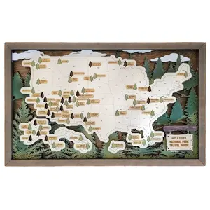 Custom US National Parks Travel Map, National Parks Marker, US Travel Map, Family Road Trip Tracker, Travel Home Decor, Gift Hikers 12X20 BW