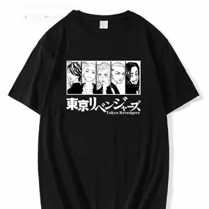 Mikey Draken Kazutora Baji Takemichi T-shirts for Women Men Tokyo Revengers T Shirt Short Sleeve Anime Print Tees Womens Tops